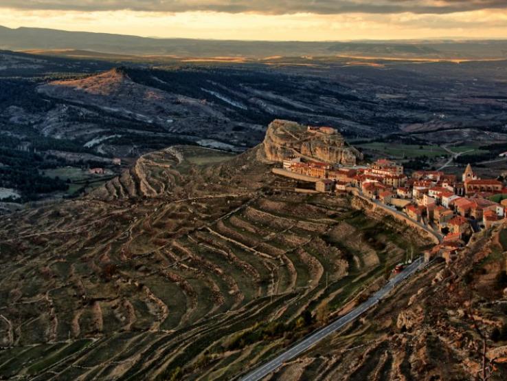 coucher de soleil dans les chaînes de montagnes de Gúdar et Javalambre à Teruel.Aragon Espagne