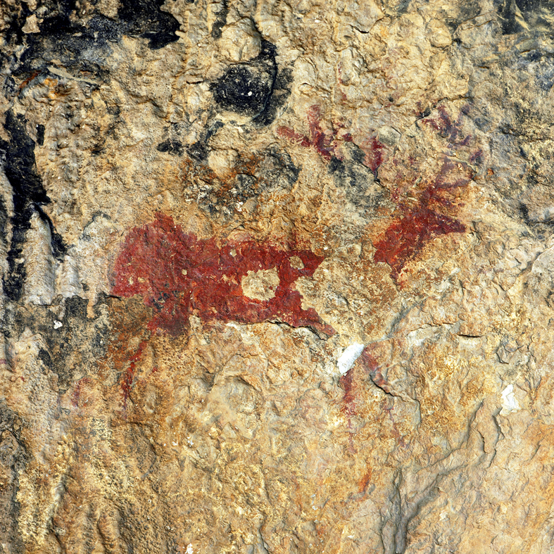 Pintura rupestre, en Barbastro. FOTO: Turismo de Aragón