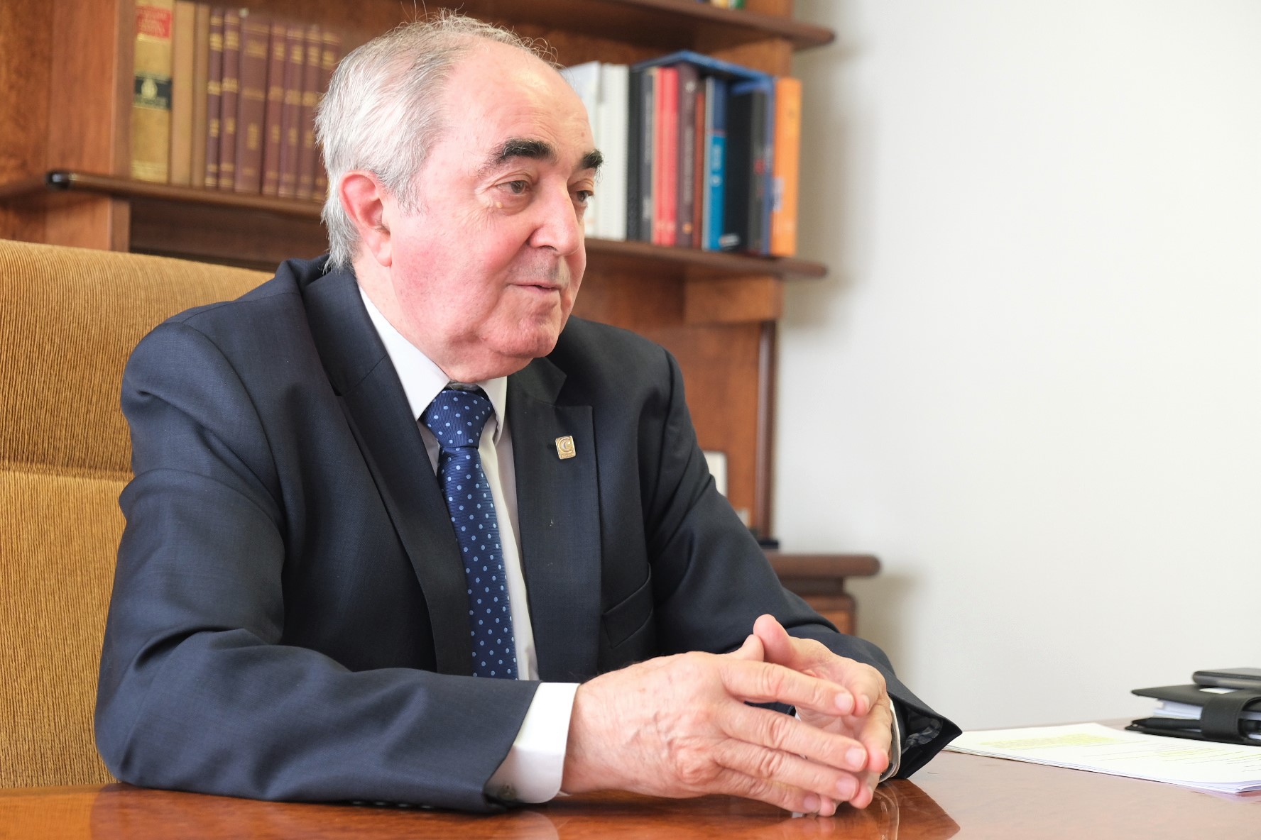 Manuel Rodríguez, presidente de la Cámara de Huesca, durante la entrevista con Go Aragón. FOTO: Marcos Díaz