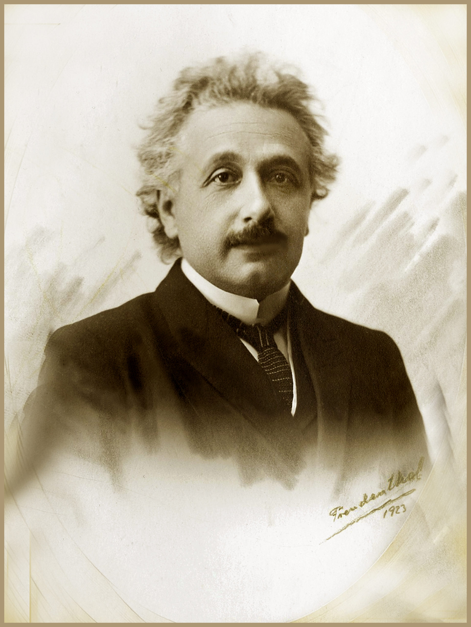 Retrato de Einstein realizado por Freudenthal, en 1923, cuando el científico visitó Zaragoza.