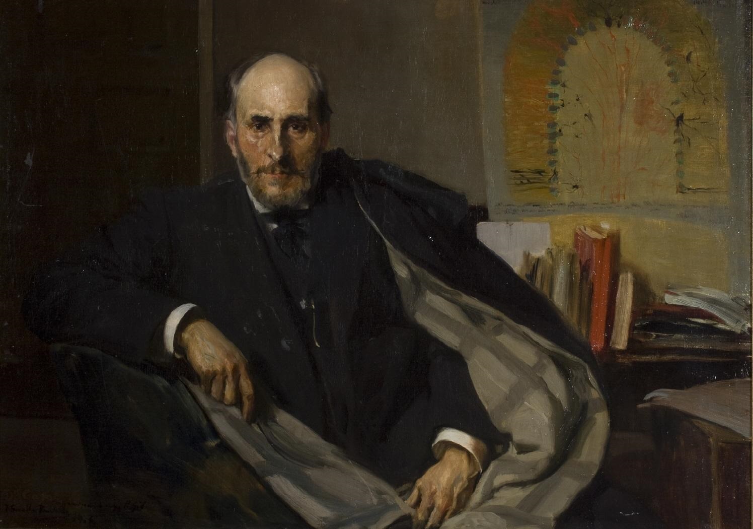 Retrato de Santiago Ramón y Cajal realizado por Joaquín Sorolla.